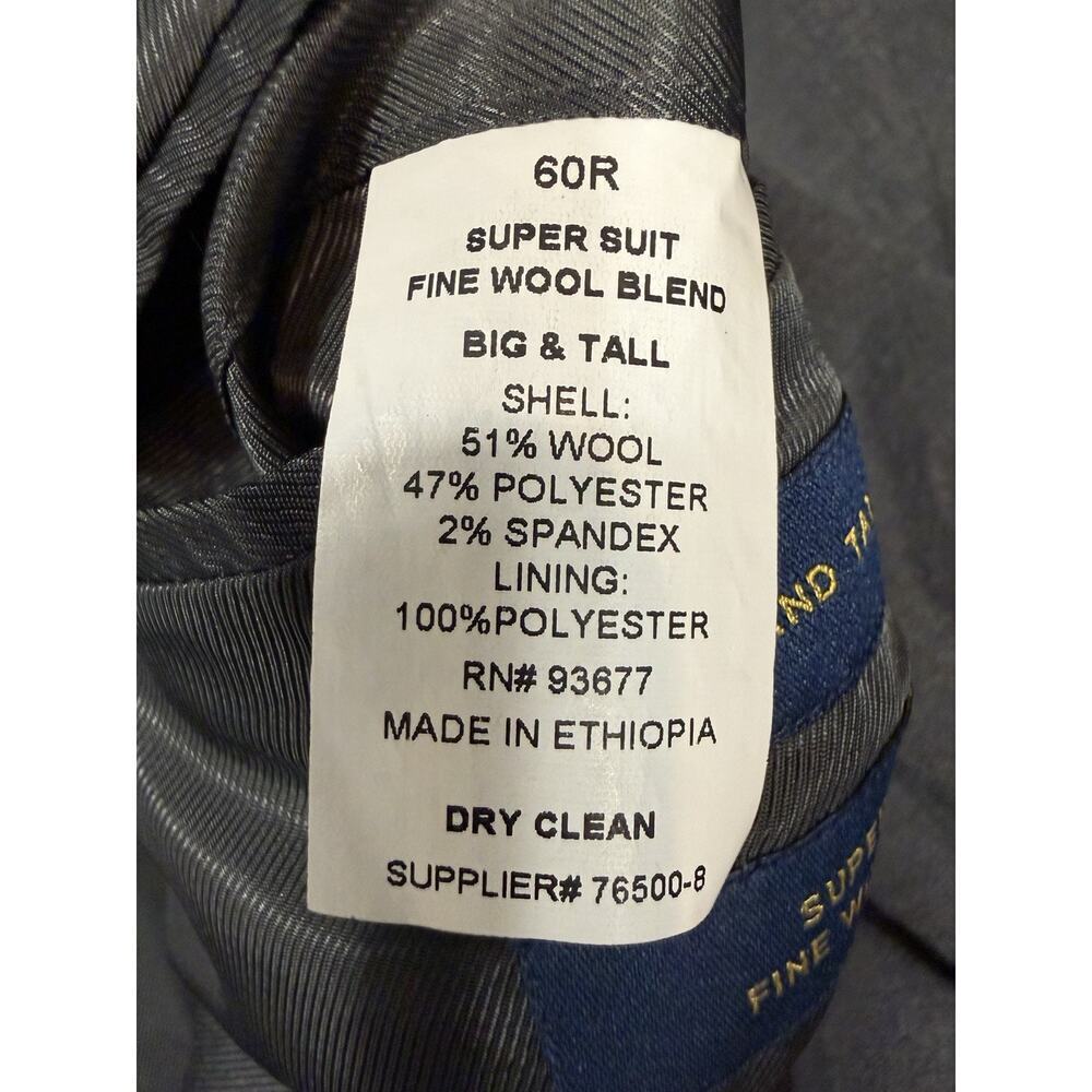 Stafford 60R Gray All Season Blazer Jacket Sport Suit Coat Wool Travel Big Tall - Picture 7 of 11